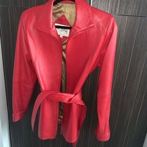 Women’s Red Leather Jacket in XS